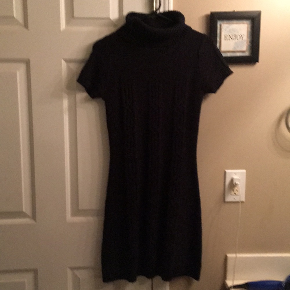 Pink Rose black sweater dress